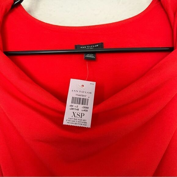 Ann Taylor Cowl Neck Red Sleeveless Mini A-line Dress - Picture 4 of 6